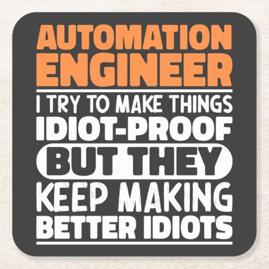 Automation Engineer Ik probeer het grappig te make Kartonnen Onderzetters (Voorkant)