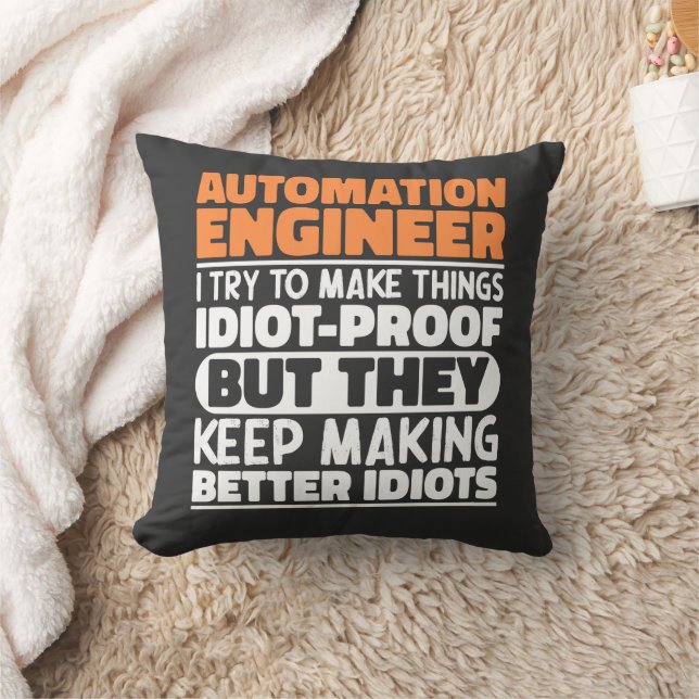 Automation Engineer Ik probeer het grappig te make Kussen (Deken)