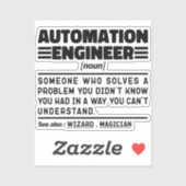 Automation Engineer Noun Definition Sarcastic Cool Sticker (Vel)