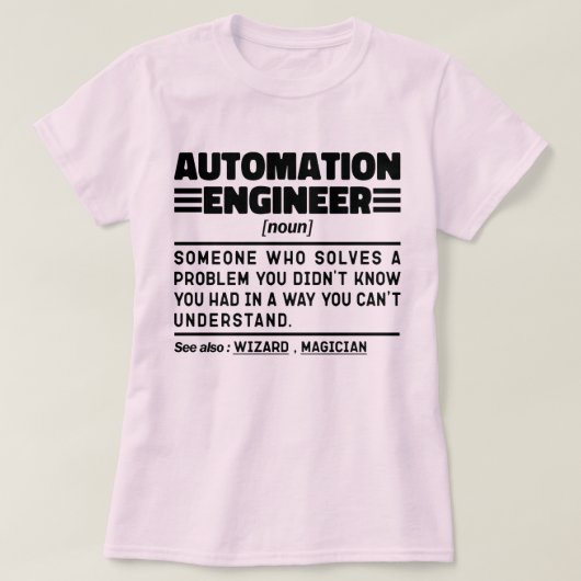 Automation Engineer Noun Definition Sarcastic Cool T-shirt (Design voorkant)