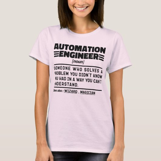 Automation Engineer Noun Definition Sarcastic Cool T-shirt (Voorkant)