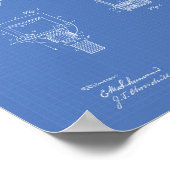 Automatisch brandblad 1891 - patent - blauwdruk poster (Hoek)