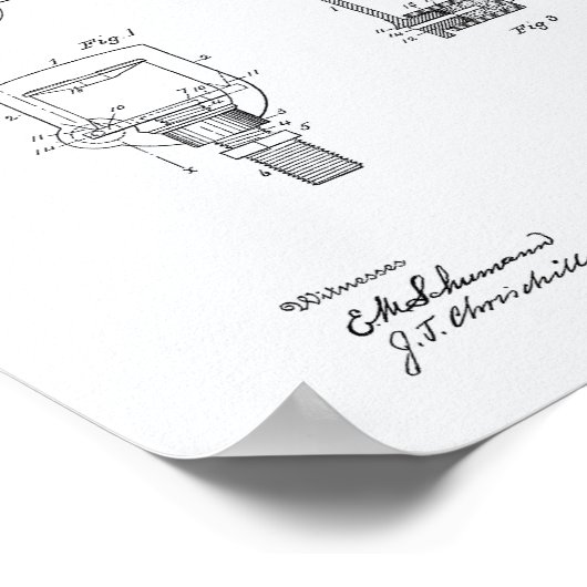 Automatisch brandblad 1891 - Whitepaper Poster (Hoek)