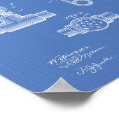 Automatisch brandblad 1893 - patent - blauwdruk poster (Hoek)