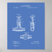 Automatisch brandblad 1893 - patent - blauwdruk poster (Voorkant)