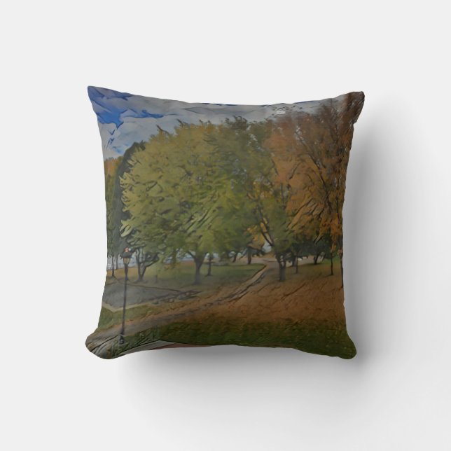 Automatisch gebladerte in het park kussen (Voorkant)