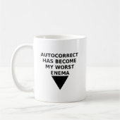 Automatisch gecorrigeerde vijand grappige mok (Links)