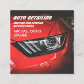 Automatisch gedetailleerde autowas Moderne reinigi Vierkante Visitekaartje (Voorkant)