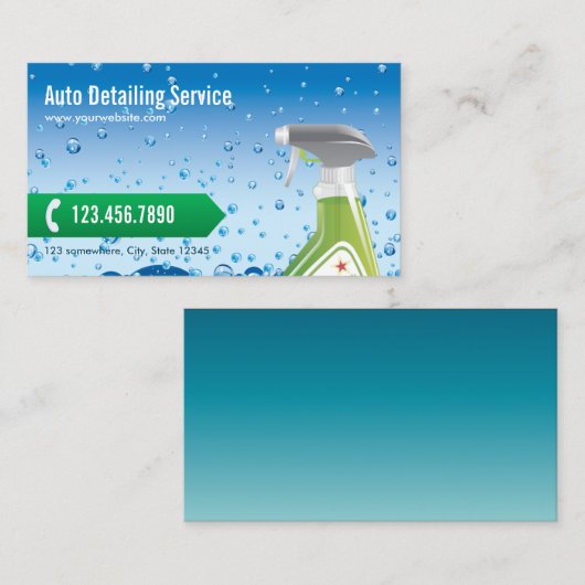 Automatisch gedetailleerde professionele reiniging visitekaartje (Voorkant / Achterkant)
