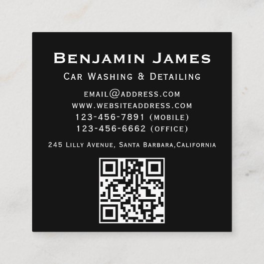 Automatisch gedetailleerde QR-code Vierkante Visitekaartje (Achterkant)