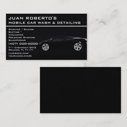 Automatisch gedetailleerde reinigingsautomatische visitekaartje (Voorkant / Achterkant)