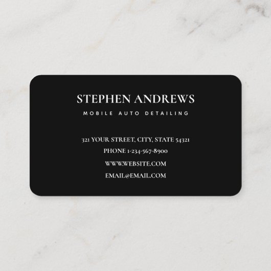 Automatisch gedetailleerde reinigingsgegevens zwar visitekaartje (Achterkant)