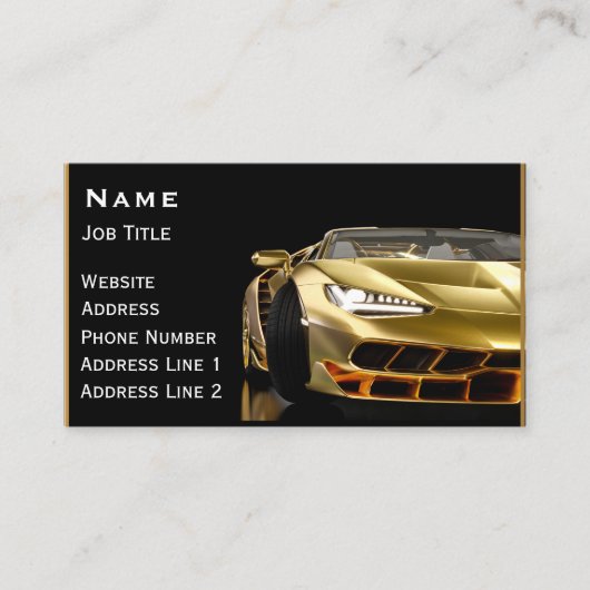 Automatisch gegevens over de auto voor de auto met visitekaartje (Voorkant)