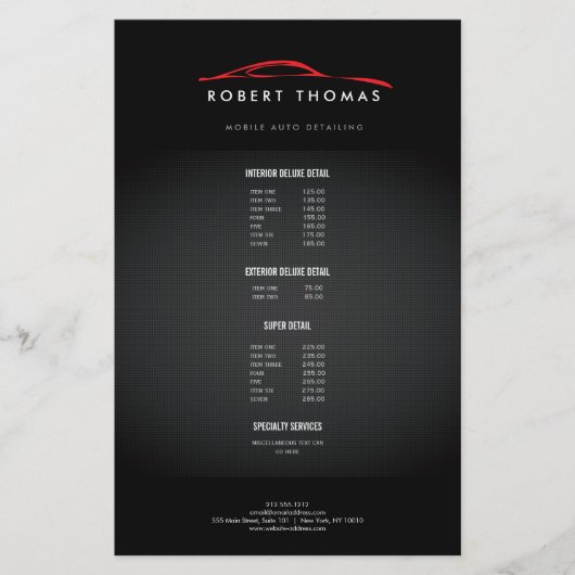 Automatisch gegevens zwart en rood, automatische r flyer (Voorkant)