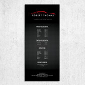 Automatisch gegevens zwart en rood, automatische r reclamekaart