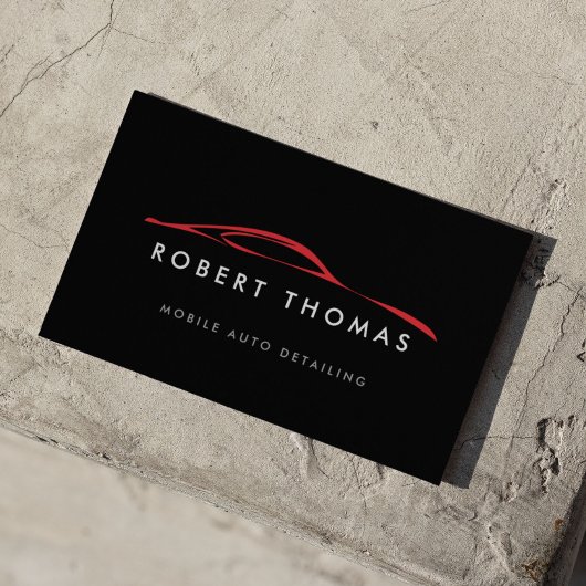 Automatisch gegevens zwart en rood, automatische r visitekaartje