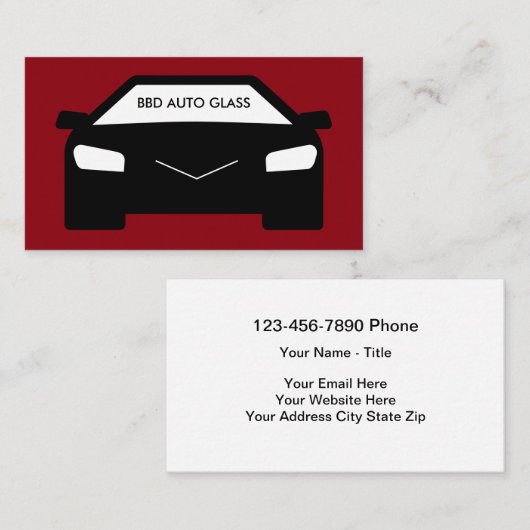 automatisch glas en tint visitekaartje (Voorkant / Achterkant)