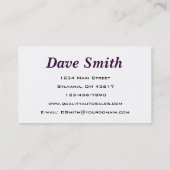 Automatisch herstellen visitekaartje (Achterkant)