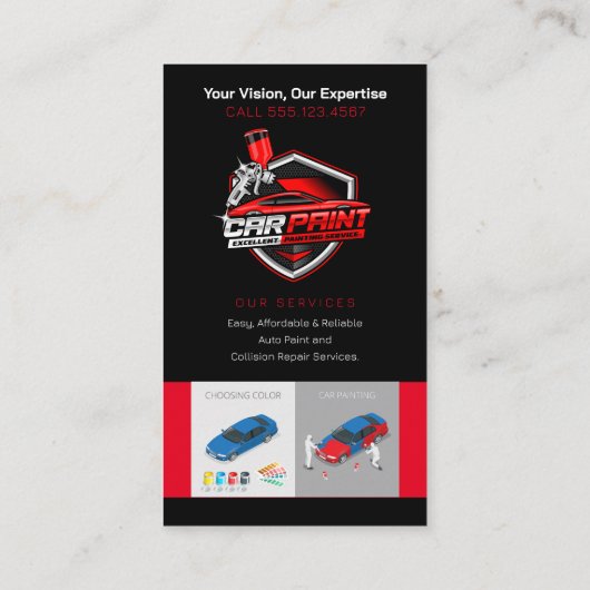 Automatisch hoofdschilderen | Beroepsbeoefenaars Visitekaartje (Achterkant)