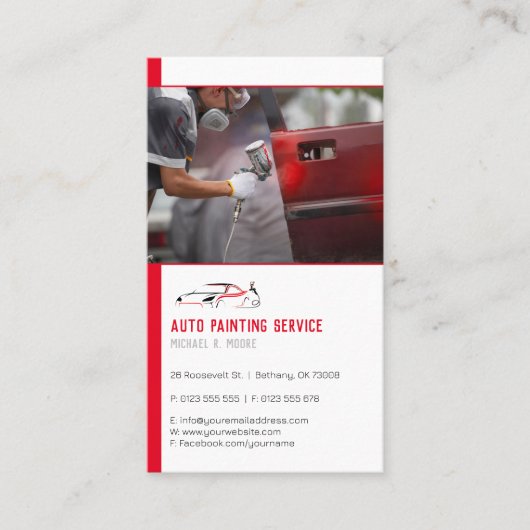 Automatisch hoofdschilderen | Beroepsbeoefenaars Visitekaartje (Voorkant)