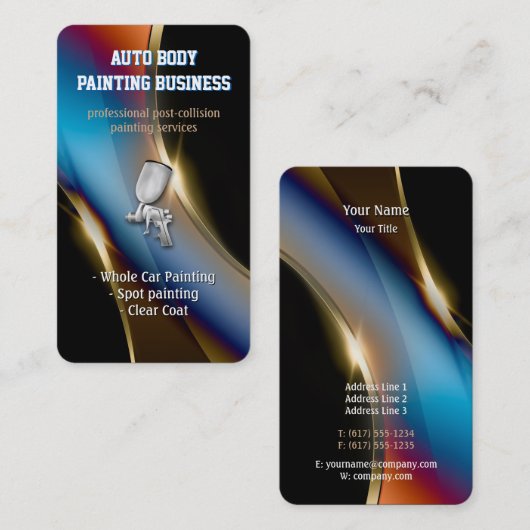 Automatisch hoofdschilderen | Modern Visitekaartje (Voorkant / Achterkant)