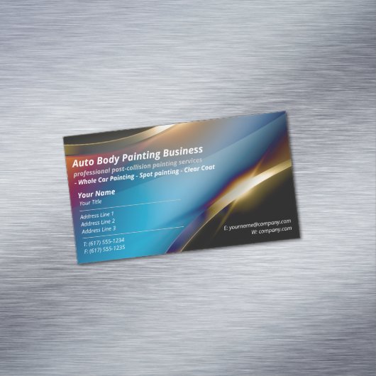 Automatisch hoofdschilderen | Moderne beroepsbeoef Magnetisch Visitekaartje (Voorbeeld)