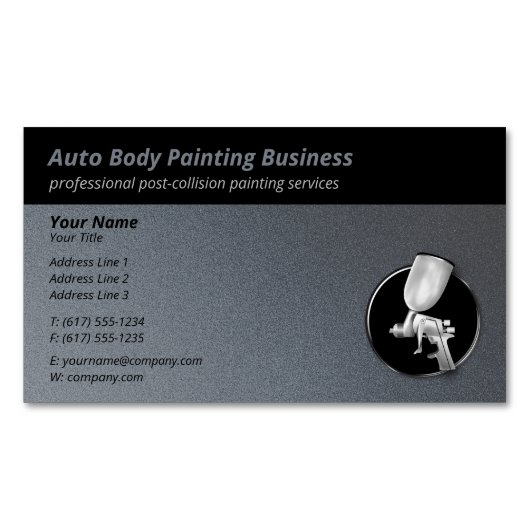 Automatisch hoofdschilderen | Professionele platin Magnetisch Visitekaartje (Voorkant)