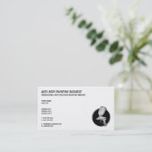 Automatisch hoofdschilderen | Zwart zwart Klaszwar Visitekaartje (Staand voorkant)