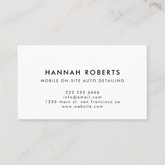 Automatisch informeren, automatisch repareren van  visitekaartje (Voorkant)