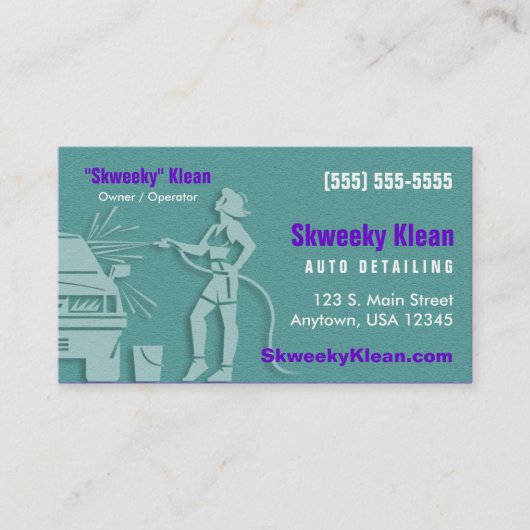 Automatisch informeren / Autowas Visitekaartje (Voorkant)