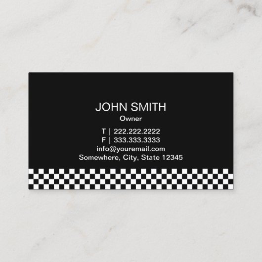 Automatisch informeren Moderne gecheckte stripper Visitekaartje (Achterkant)