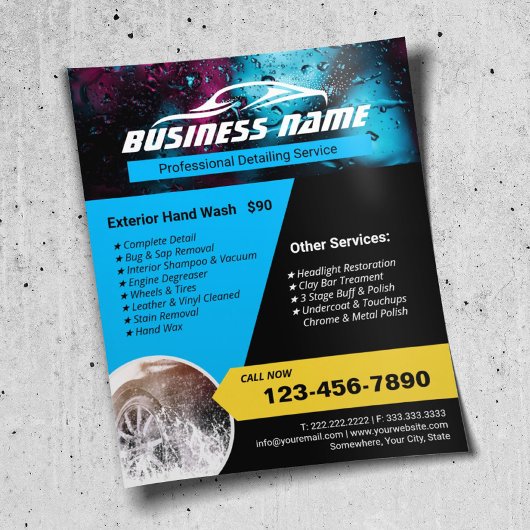 Automatisch informeren Moderne reiniging van autow Flyer