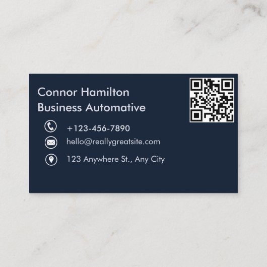 Automatisch informeren van autowrakken Deep Blue Visitekaartje (Achterkant)