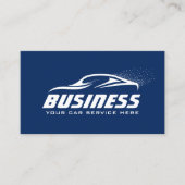 Automatisch informeren van motorwagenwasblauw visitekaartje (Voorkant)