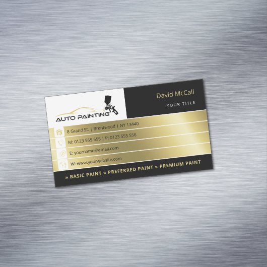 Automatisch lichaam kopen en schilderen | Verf Spr Magnetisch Visitekaartje (Voorbeeld)