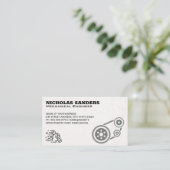 Automatisch mechanisch | Houtpullen en moersleutel Visitekaartje (Staand voorkant)