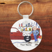 Automatisch mechanisch - Mannelijke Cartoon op afd Sleutelhanger (Voorkant)