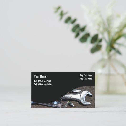 Automatisch mechanisch thema visitekaartje (Staand voorkant)