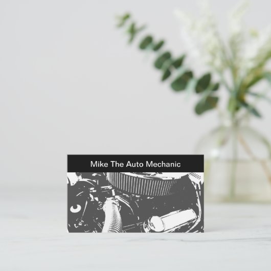 Automatisch mechanisch thema visitekaartje (Staand voorkant)