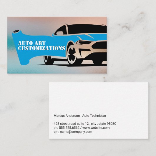 Automatisch omwikkelen | Aanpassingen van auto's Visitekaartje (Voorkant / Achterkant)