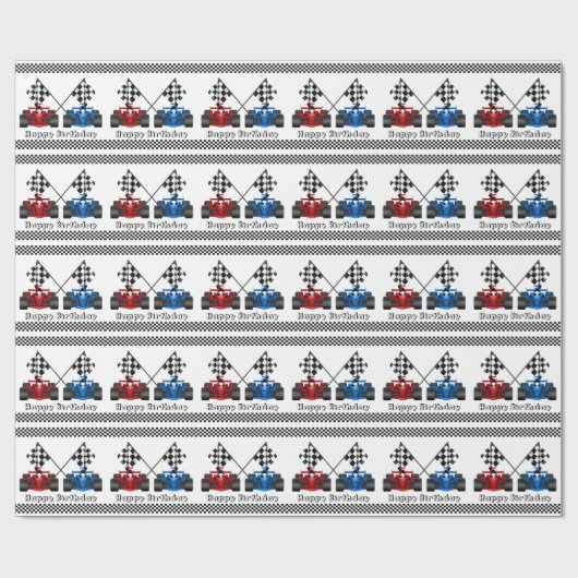 Automatisch racen cadeaupapier (Vlak)