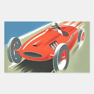 automatisch racen rechthoekige sticker