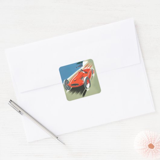  automatisch racen vierkante sticker (Envelop)