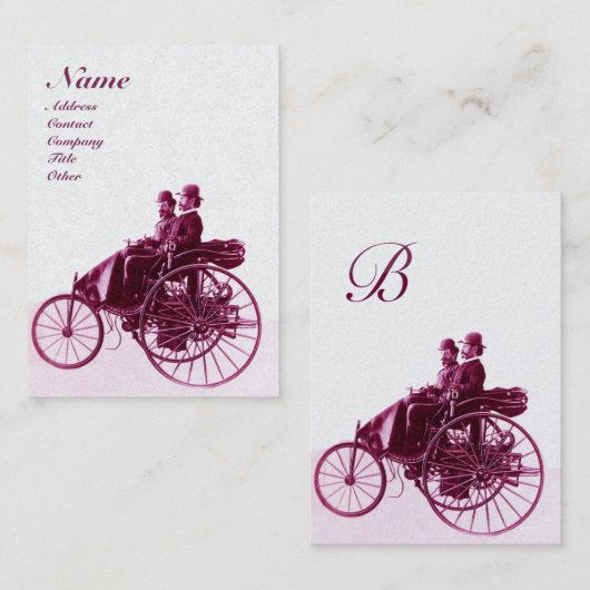 AUTOMATISCH REPARAAT AUTOMOTIEF MONOGRAM Paars wit Visitekaartje (Voorkant / Achterkant)