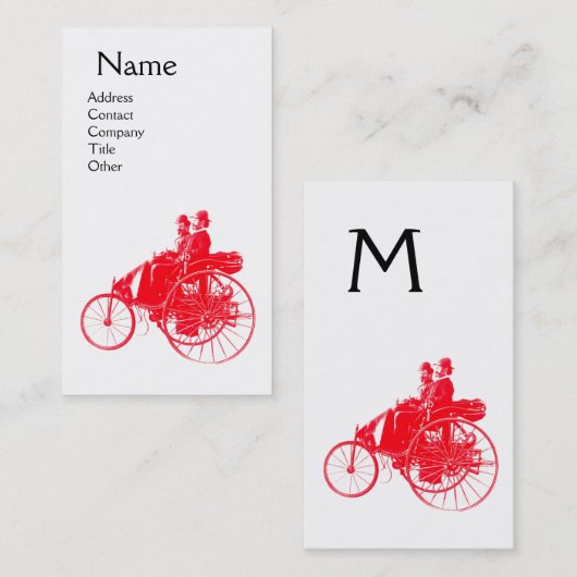 AUTOMATISCH REPARAAT AUTOMOTIEF MONOGRAM witte rod Visitekaartje (Voorkant / Achterkant)