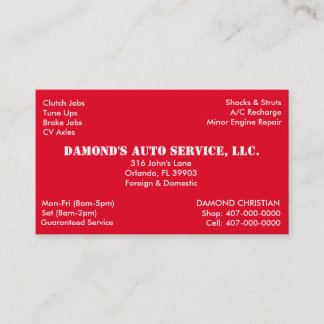 Automatisch reparatiemechanisme Visitekaartje