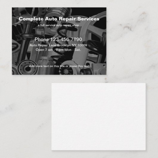 Automatisch reparatieservice - thema Automatische Visitekaartje (Voorkant / Achterkant)