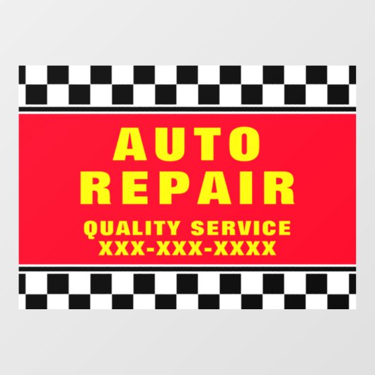 Automatisch repareren van gecheckte vlaggenbanner raamsticker (Vel)