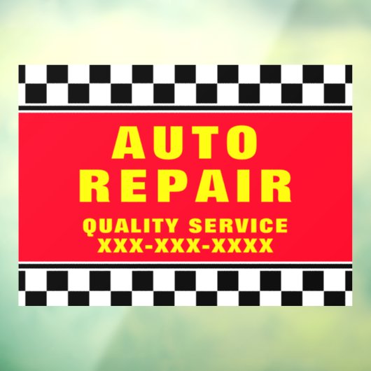 Automatisch repareren van gecheckte vlaggenbanner raamsticker (Vel 3)