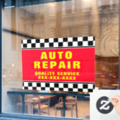 Automatisch repareren van gecheckte vlaggenbanner raamsticker (Cafe Raam)